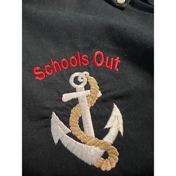 VTG Polo Ralph Lauren "Schools Out" Men Shirt Size L Embroidered Anchor Nautical - Picture 4 of 7